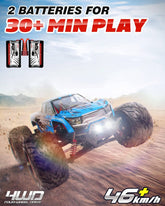 Hosim 1:12 Scale RC Car Monster Truck Oil Shock 2 Dual Batteries High Speed 9155 Blue